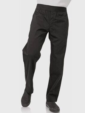 Chef Works Men's Lightweight Slim Chef Pants Small Black NWT